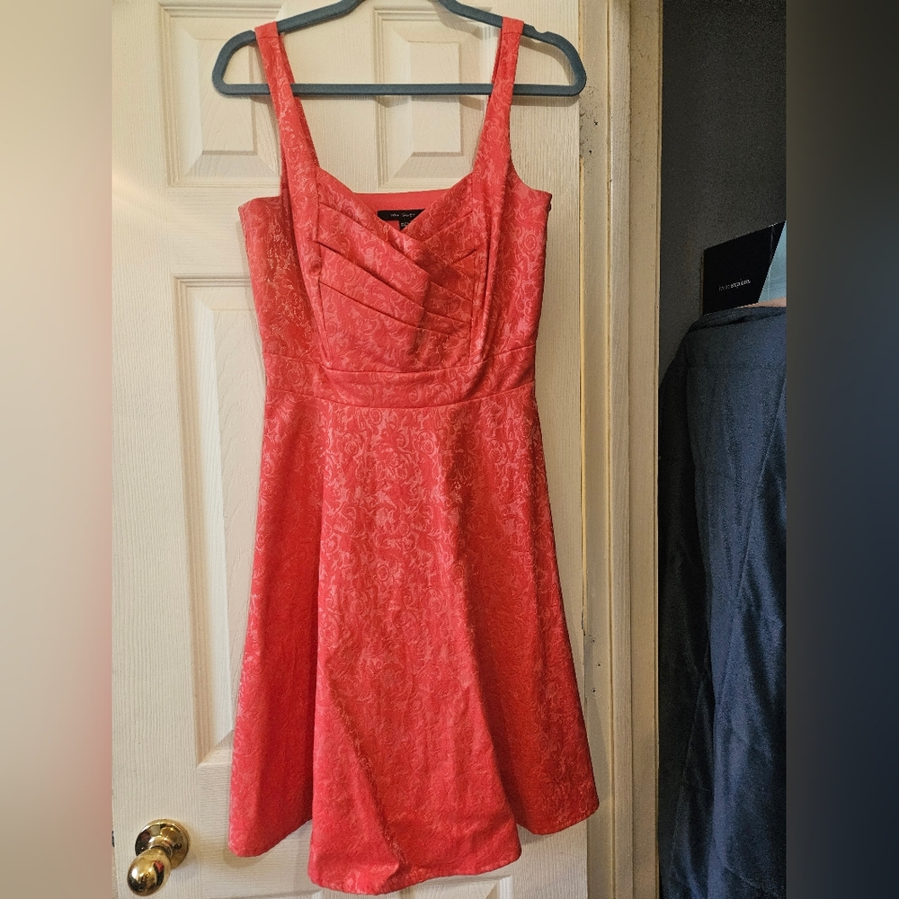 Pink / Coral Brocade Style Dress